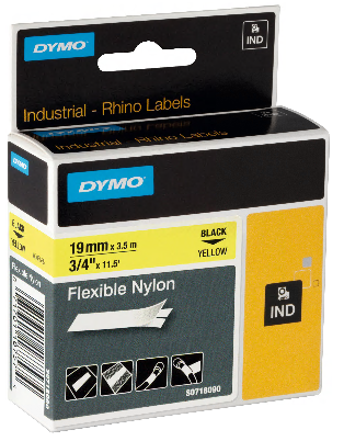 DYMO Schriftband Schwarz auf Gelb