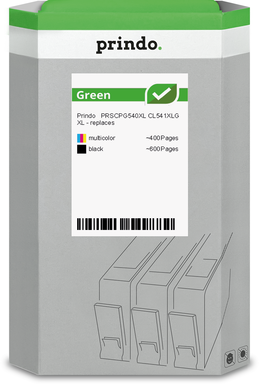 Prindo Green XL Multipack kompatibel mit Canon PG-540XL/CL541XL mehrere Farben