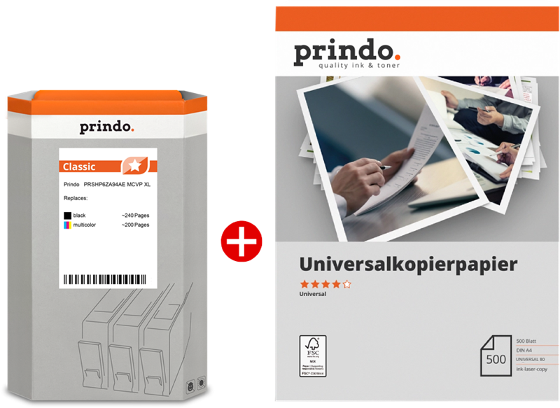 Prindo Classic XL Schwarz / mehrere Farben / Weiss Value Pack PRSHP6ZA94AE MCVP