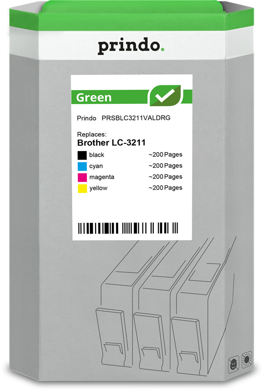 prindo-green-multipack-schwarz-cyan-magenta-gelb