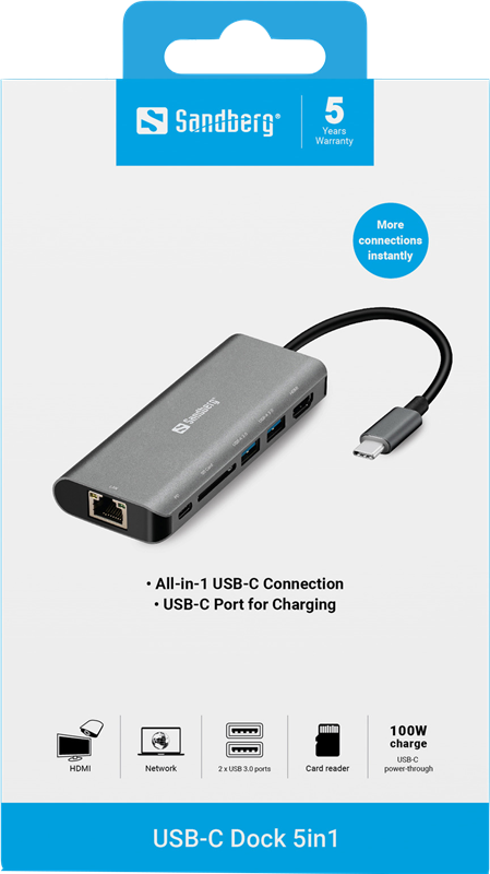 sandberg-dockingstation-usb-c-hdmi-lan-sd-usb100w-grey-2