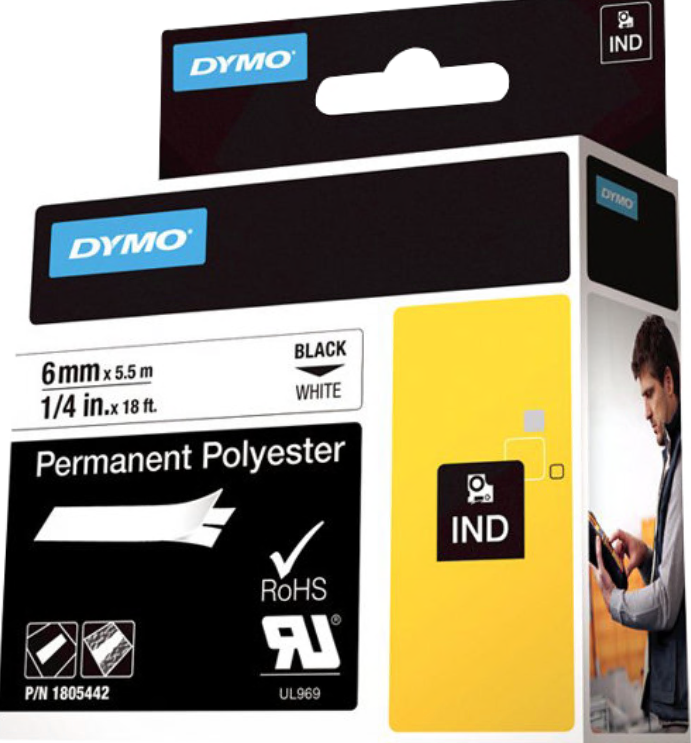 Dymo 1805442 Rhino 6mm Schriftband IND weiß