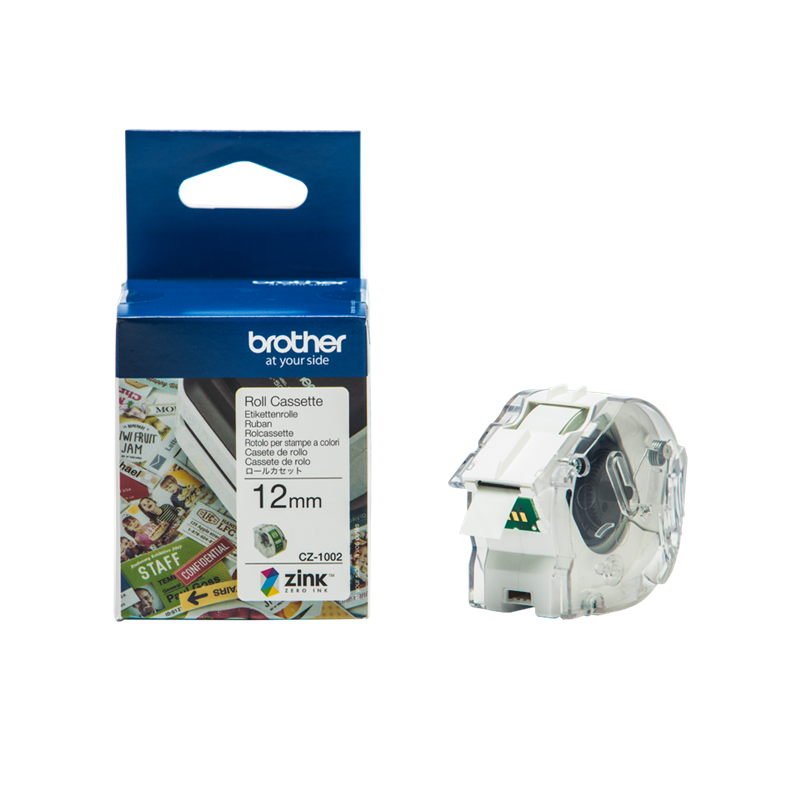 brother-cz-1002-farbetikettenrolle-12mm-x-5m-weiss-auf-gruen-1