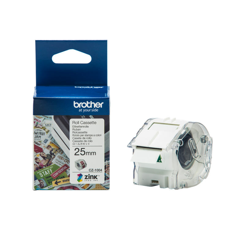 brother-cz-1004-farbetikettenrolle-25mm-x-5m-weiss-1