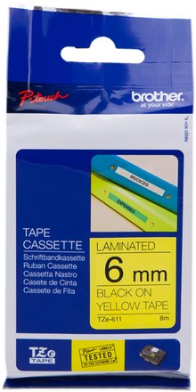 brother-tze-611-schriftband-schwarz-auf-gelb