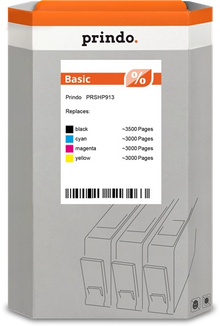 Prindo Basic Multipack kompatibel mit HP 913A Schwarz/Cyan/Magenta/Gelb