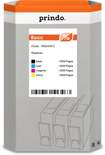 Prindo Basic Multipack kompatibel mit HP 913A Schwarz/Cyan/Magenta/Gelb