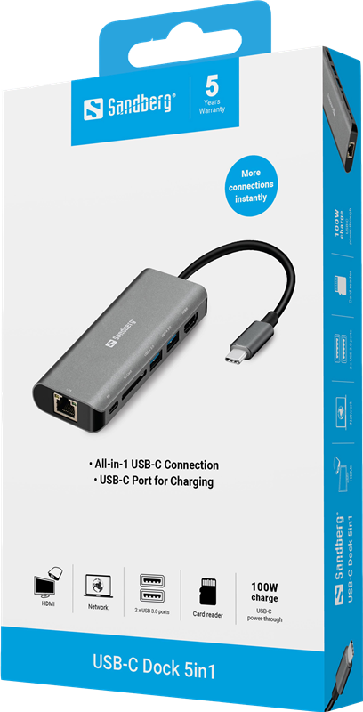 sandberg-dockingstation-usb-c-hdmi-lan-sd-usb100w-grey-3
